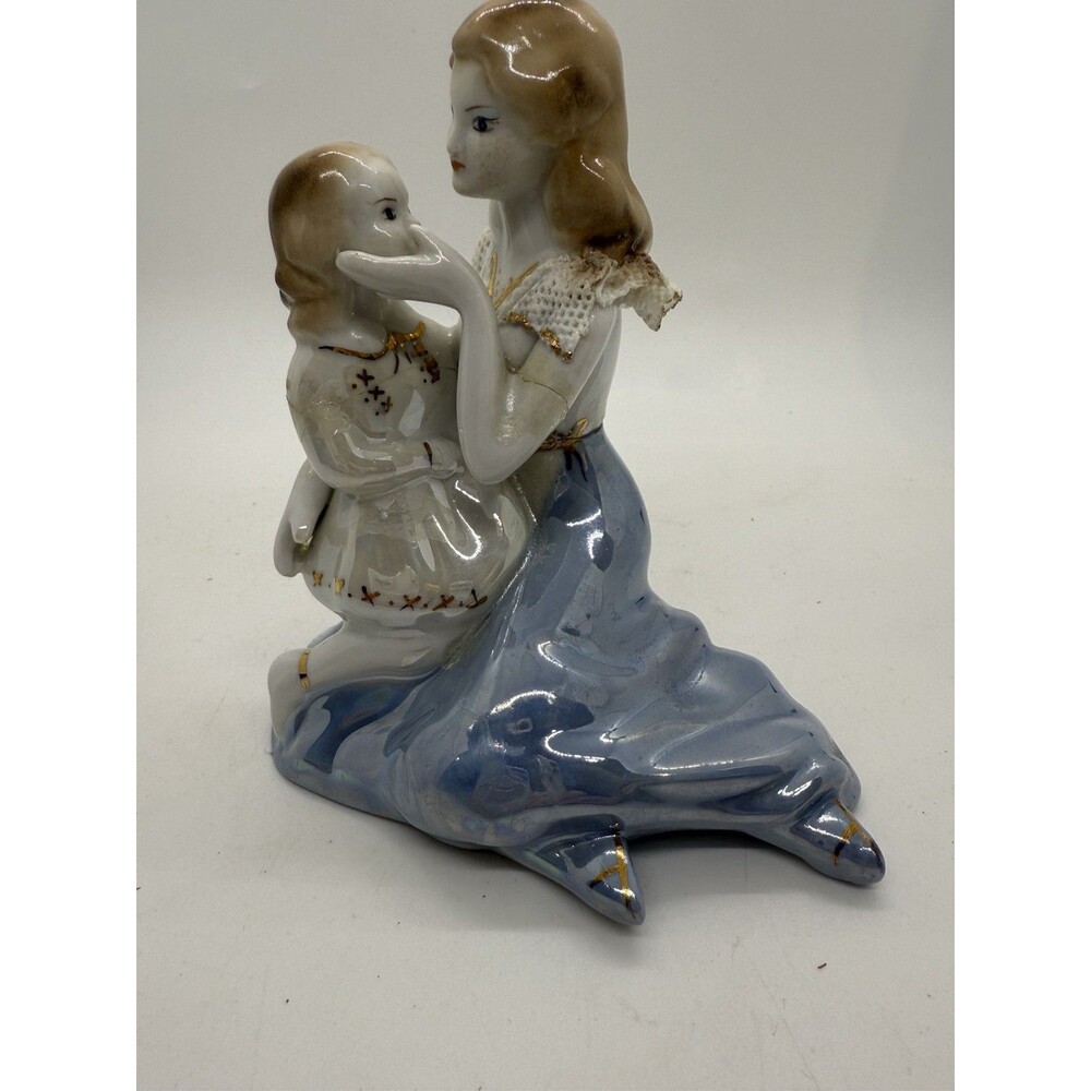Vintage Porcelain Figurine‎ Mother & Child Made In Romania Stipo Dorohoi Rare